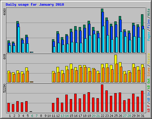 Daily usage for January 2018