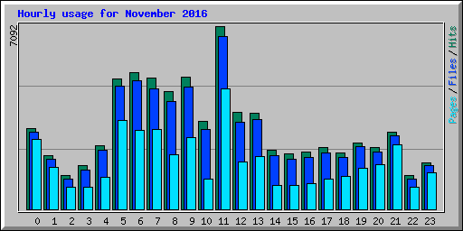 Hourly usage for November 2016