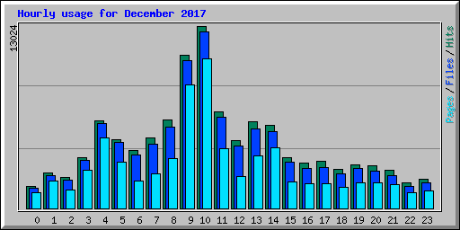 Hourly usage for December 2017