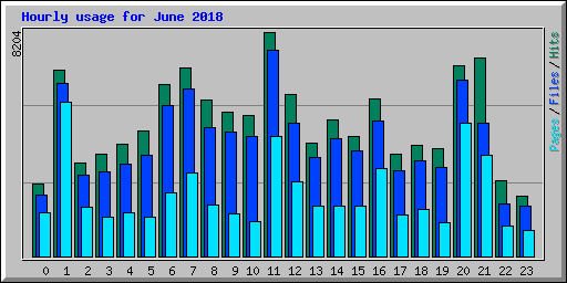 Hourly usage for June 2018
