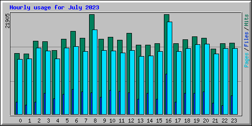 Hourly usage for July 2023